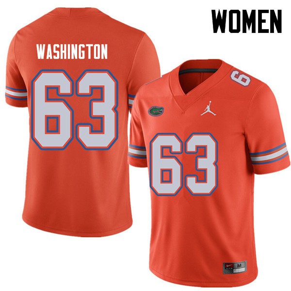 Jordan Brand Women #63 James Washington Florida Gators College Football Jerseys Orange
